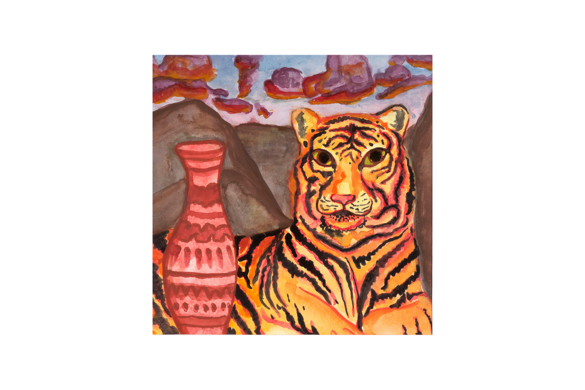 Tiger with Vase